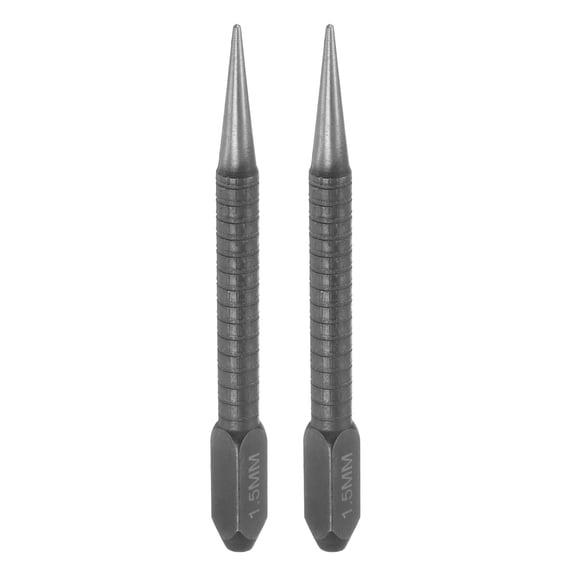 Uxcell 2pcs Center Punch 1.5mm Carbon Steel Non-Slip Nail Setter Punch for Metal Wood