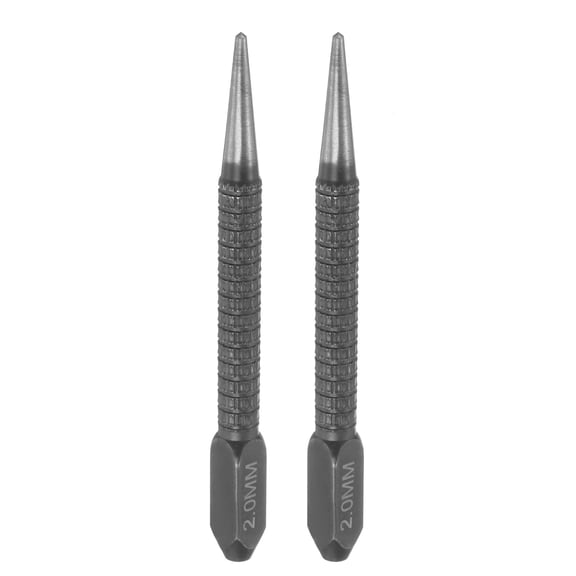 Uxcell 2pcs Center Punch 2mm Carbon Steel Non-Slip Nail Setter Punch for Metal Wood