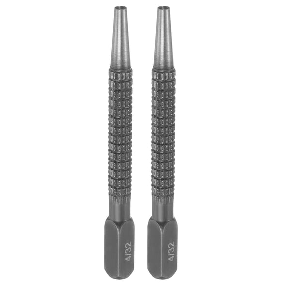Uxcell 2pcs Center Punch 4/32" Carbon Steel Non-Slip Nail Setter Punch for Metal Wood