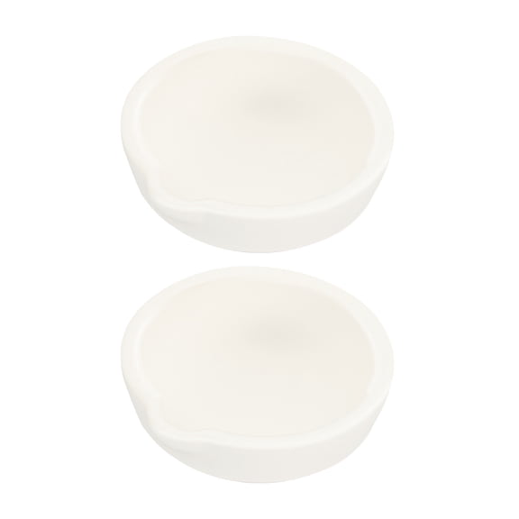 Uxcell 2pcs Ceramic Crucible Bowl 100g Heatproof Quartz Melting Dishes Pot Ceramic Evaporation Bowl Cup Pot for Melting Casting Refining Gold Silver, White