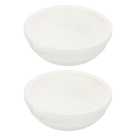 Uxcell 2pcs Ceramic Crucible Bowl 250g Heatproof Quartz Melting Dishes Pot Ceramic Evaporation Bowl Cup Pot for Melting Casting Refining Gold Silver, White