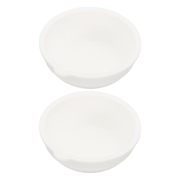 Uxcell 2pcs Ceramic Crucible Bowl 500g Heatproof Quartz Melting Dishes Pot Ceramic Evaporation Bowl Cup Pot for Melting Casting Refining Gold Silver, White