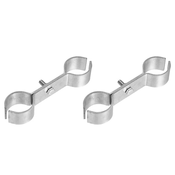 Uxcell 2pcs Chain Link Fence Panel Clamps 1-5/8" Stainless Steel Dog Kennel Clamps Fence Connector Temporary Dog Cage Hardware Parts with Bolts and Nuts for Round Pipe Panel