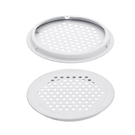 Uxcell 2pcs Circular Air Vents 3" (81mm) Stainless Steel Soffit Honeycomb Design Vent Louver Round Mesh Hole Flat Louver for Kitchen Bathroom Shoe Cabinet Wardrobe, White