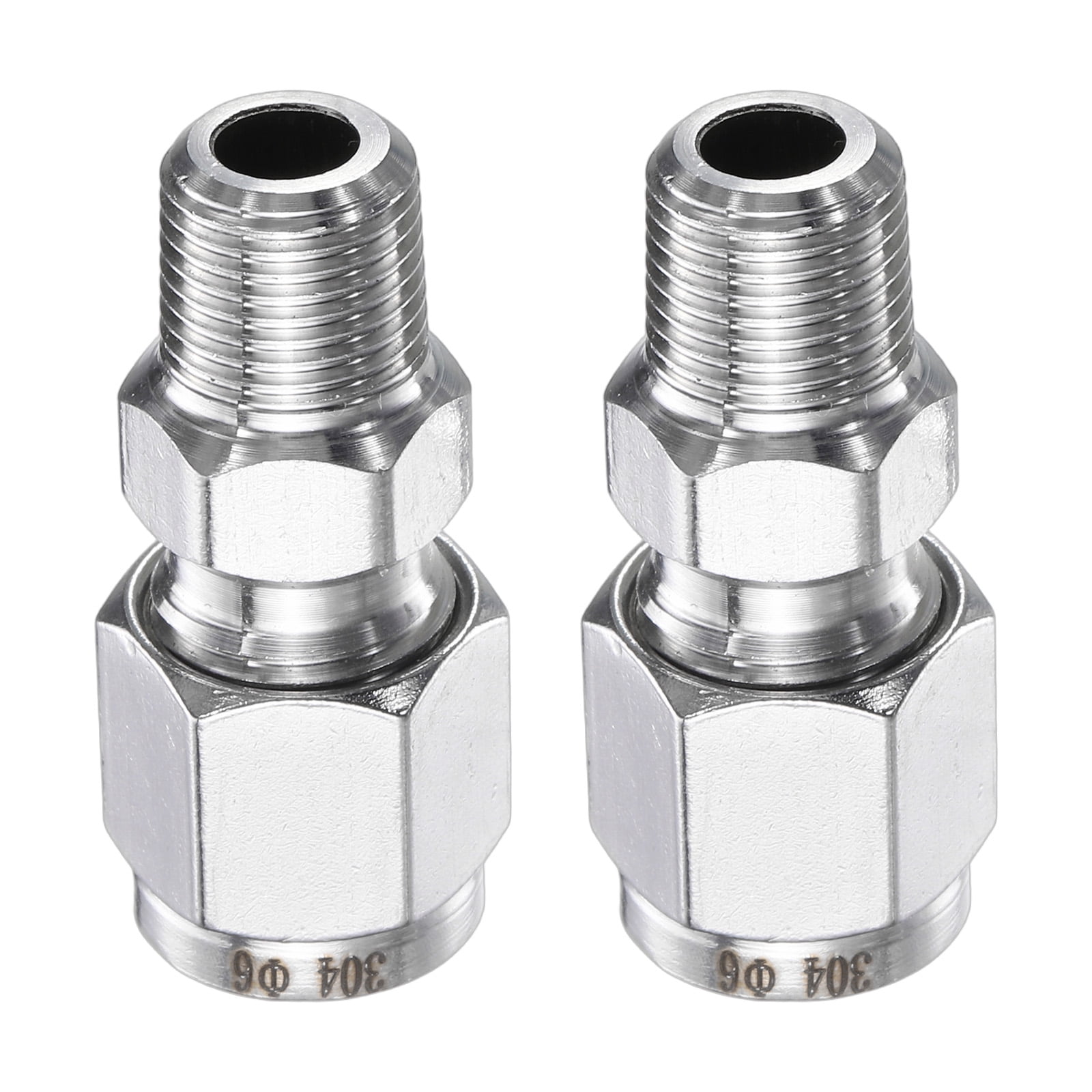 Uxcell 2pcs Compression Fitting 6mm OD x 1/8