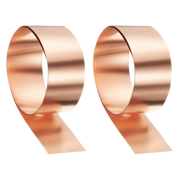 Uxcell 2pcs Copper Sheet Roll 0.4mm Thick Copper Flashing Strip (1.6" Width x 3.28ft)