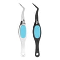 thumbnail image 1 of Uxcell 2 Pcs Craft Tweezers Crossing Lock Curved Stainless Steel Tweezer for DIY Blue/Silver/Black, 1 of 6
