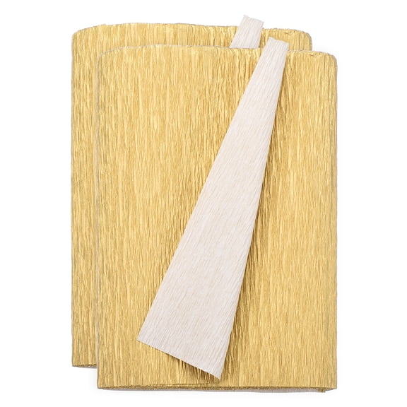 Uxcell 2pcs Crepe Paper Roll 8.2ft Long 7 Inch Wide for Wedding Ceremony Various Large Festivals Decoration, Gold