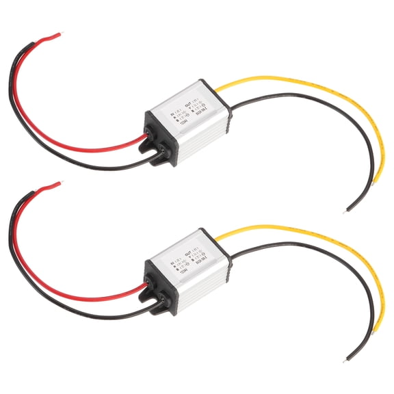 Uxcell 2pcs DC 12V/24V to DC 9V Power Converter 3A 27W Step Down Converter Voltage Reducer IP67 Transformer Power Supply
