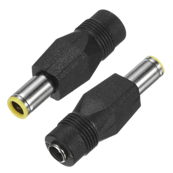 Uxcell 2pcs DC Connectors Adapter, 8mm Male to 5.5mm Female, Copper Barrel Connector
