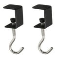 thumbnail image 1 of Uxcell 2pcs Desk Hook Clamp 0.2"-1.4" Clamping Range for Backpack Table Purse, Black, 1 of 7