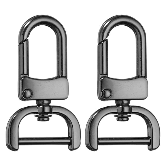 Uxcell 2pcs Detachable Snap Hook Swivel Clasp 3/4" Metal D-Rings Clasp, Gunmetal