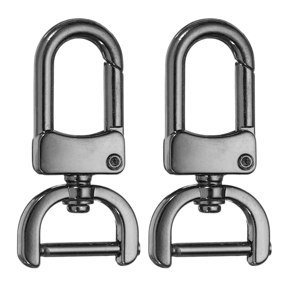 Uxcell 2pcs Detachable Snap Hook Swivel Clasp 5/8" Metal D-Rings Clasp, Gunmetal