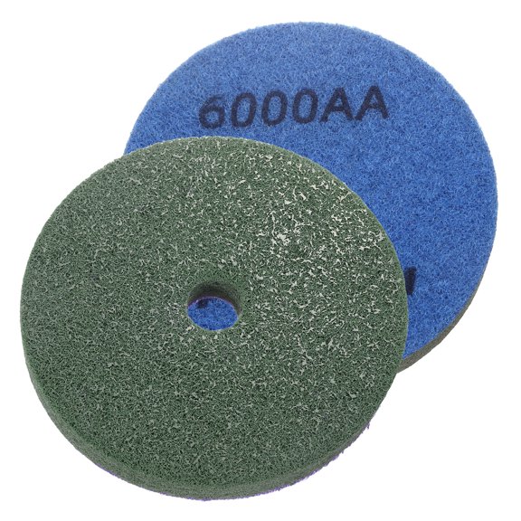 Uxcell 2pcs Diamond Sponge Fiber Polish Pad 4" 6000 Grit Polish Pad Blue Dark Green