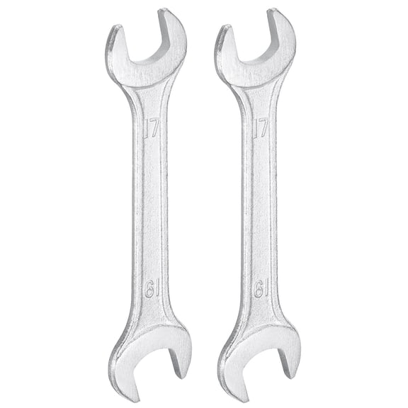 Uxcell 2pcs Double Open End Wrench 17mm x 19mm Metric U-Shaped Spanner