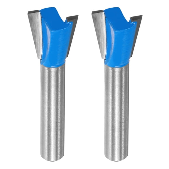 Uxcell 2pcs Dovetail Router BitBit 1/2" Diameter 1/4" Shank 14 Degree Dovetail Joint Bit
