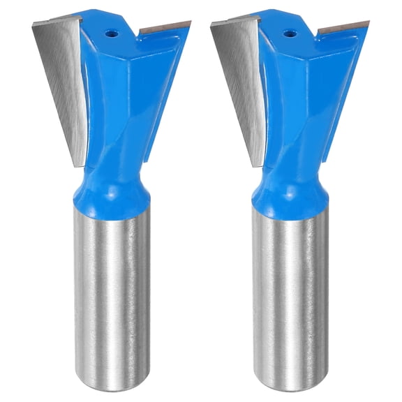 Uxcell 2pcs Dovetail Router BitBit 1" Diameter 1/2" Shank 14 Degree Dovetail Joint Bit