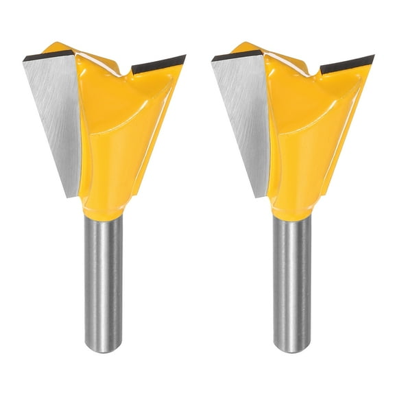 Uxcell 2pcs Dovetail Router BitBit 1" Diameter 1/4" Shank 14 Degree Dovetail Joint Drill Bit