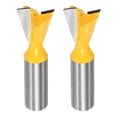 thumbnail image 1 of Uxcell 2pcs Dovetail Router BitBit 3/4" Diameter 1/2" Shank 14 Degree Dovetail Joint Drill Bit, 1 of 7