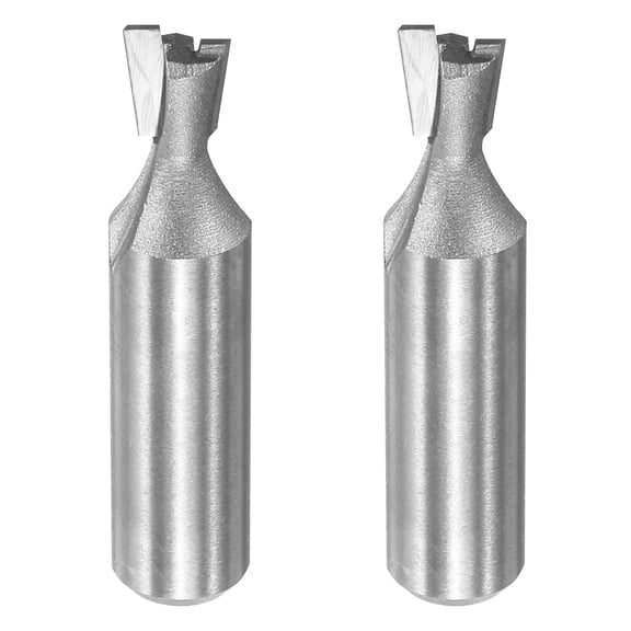 Uxcell 2pcs Dovetail Router BitBit 3/8" Diameter 1/2" Shank 14 Degree Dovetail Joint Bit