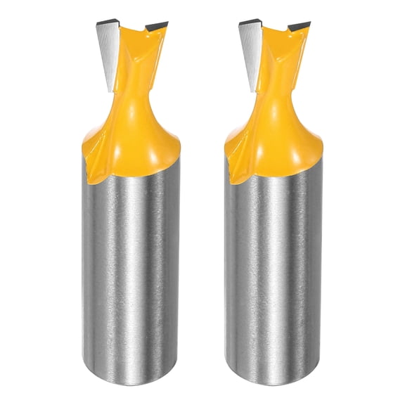 Uxcell 2pcs Dovetail Router BitBit 3/8" Diameter 1/2" Shank 14 Degree Dovetail Joint Drill Bit