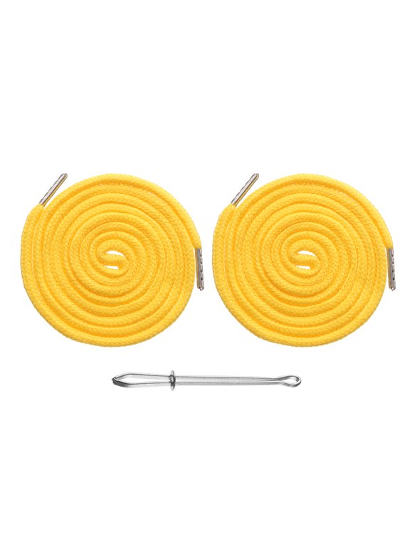 2 Pcs Drawstring Cords 51" Replacement Drawstring Hoodie String Sewing Tool with Easy Threader Yellow