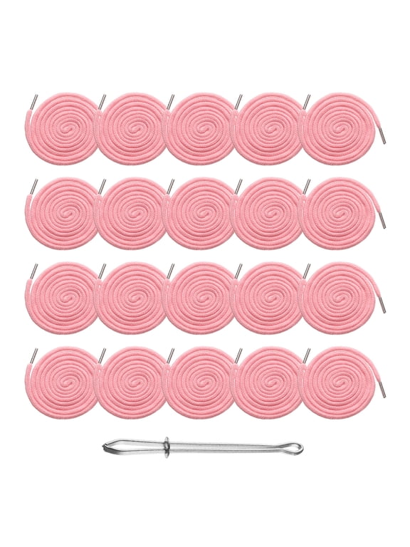 20pcs Drawstring Cords 51" Replacement Drawstring Hoodie String Sewing Tool with Easy Threader for Hoodie Sweatpants Jackets Pants Hats Coats Bags, Light Pink