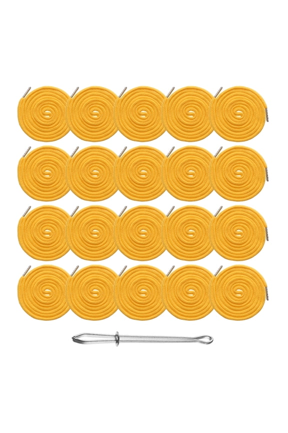 20pcs Drawstring Cords 51" Replacement Drawstring Hoodie String Sewing Tool with Easy Threader for Hoodie Sweatpants Jackets Pants Hats Coats Bags, Dark Yellow