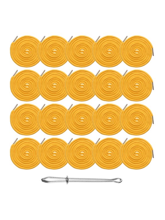 20pcs Drawstring Cords 51" Replacement Drawstring Hoodie String Sewing Tool with Easy Threader for Hoodie Sweatpants Jackets Pants Hats Coats Bags, Dark Yellow