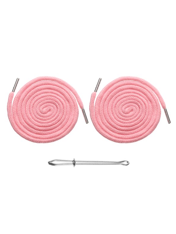 2 Pcs Drawstring Cords 51" Replacement Drawstring Hoodie String Sewing Tool with Easy Threader Light Pink