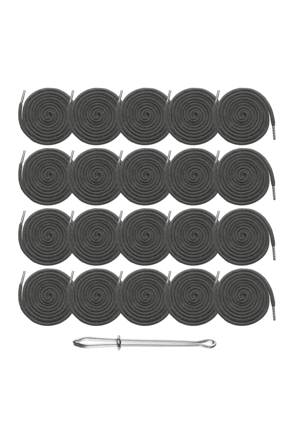 20pcs Drawstring Cords 51" Replacement Drawstring Hoodie String Sewing Tool with Easy Threader for Hoodie Sweatpants Jackets Pants Hats Coats Bags, Medium Gray