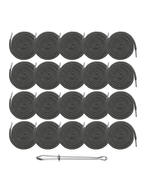 20pcs Drawstring Cords 51" Replacement Drawstring Hoodie String Sewing Tool with Easy Threader for Hoodie Sweatpants Jackets Pants Hats Coats Bags, Medium Gray