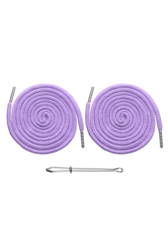2 Pcs Drawstring Cords 51" Replacement Drawstring Hoodie String Sewing Tool with Easy Threader Light Purple