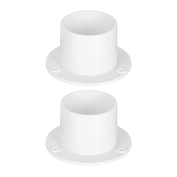 Uxcell 2pcs Duct Connector Flange (1.9 Inch) - ABS Plastic Straight Pipe Flange Round HVAC Air Vent Duct Mounting for Ventilation Cooling Heating Air Conditioning Systems, White