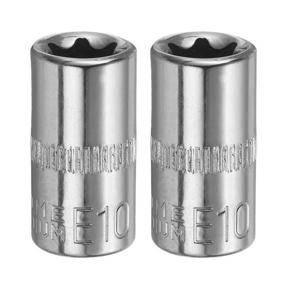 Uxcell 2pcs E-Torx Socket 1/4" Drive E10 External Torx Deep Socket CR-V Star Socket 1" Length