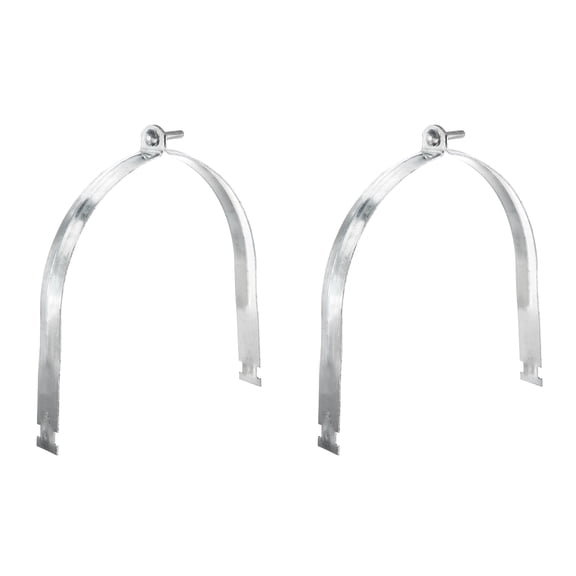 Uxcell 2pcs EMT Strut Clamp 9-5/6" Universal Carbon Steel Galvanized Strut Channel Accessory Conduit Clamp with Bolt and Nut for EMT Pipe Rigid Conduit, Silver