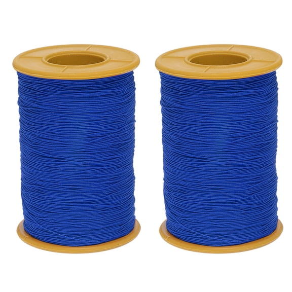 Uxcell 2pcs Elastic Sewing Thread 547 Yards 0.5mm Thickness Latex Sewing Thread for Hand Sewing, Gathering, Blue
