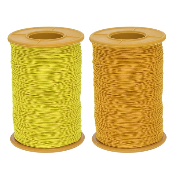 Uxcell 2pcs Elastic Sewing Thread 547 Yards 0.5mm Thickness Sewing Thread for Hand Sewing, Gold Yellow & Yellow