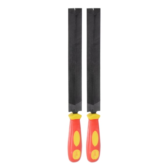Uxcell 2pcs Feather Shaped Taper Files 8" T12 Bearing Steel 310x28mm Length Cut Hand Rasp File with Plastic Handle