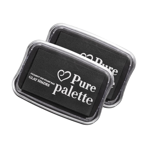 Uxcell 2pcs Finger Ink Pad for Rubber Stamps Craft, 17 x 29" Washable Pigment Ink Pad Stamps for Footprint Handprint Stamping Paper Wood Fabric Scrapbooking, Black