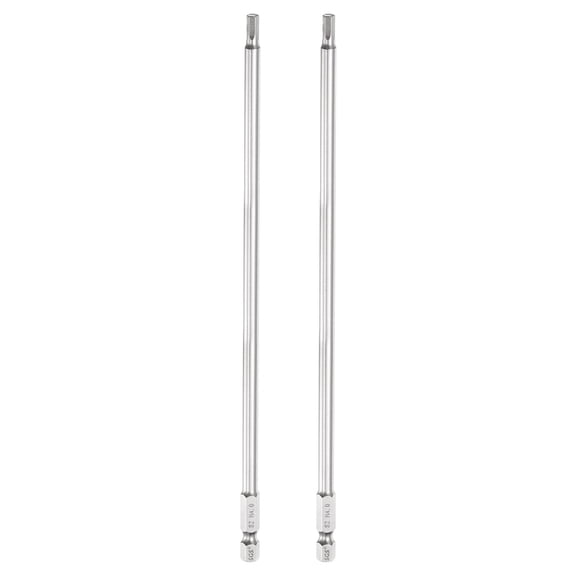 Uxcell 2pcs Flat Hex Screwdriver Bit 4mm (H4) 1/4" Hex Shank 8" Long Magnetic