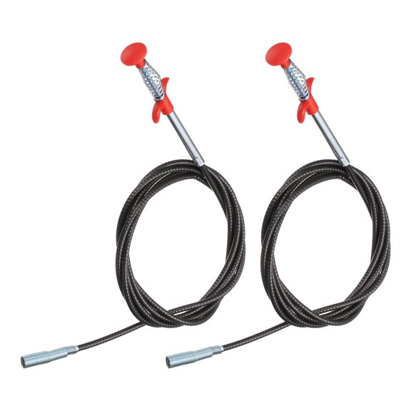 Uxcell 2pcs Flexible Grabber Claw Pick Up Tool 0.47" Dia. 118" 4 Claws Stainless Steel Cleaning Hook Unclog Sink