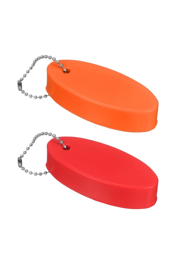 2pcs Floating Key Chain for Boating PU Foam Oval Floating Keychain Waterproof Outdoor Boat Float Keychains Water Sports Accessories for Boating Sailing Surfing Fishing, Red/Orange