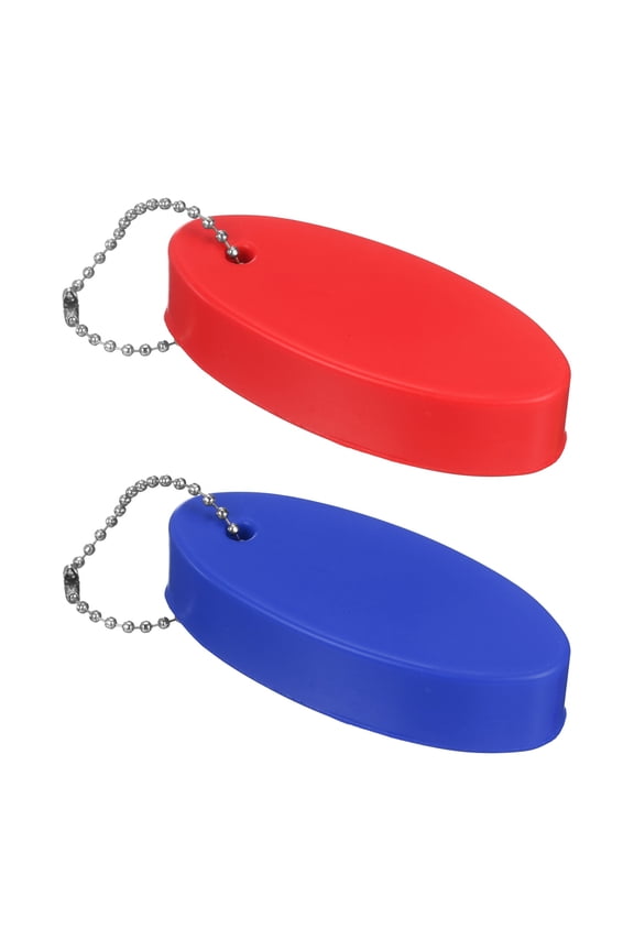 2pcs Floating Key Chain for Boating PU Foam Oval Floating Keychain Waterproof Outdoor Boat Float Keychains Water Sports Accessories for Boating Sailing Surfing Fishing, Red/Blue