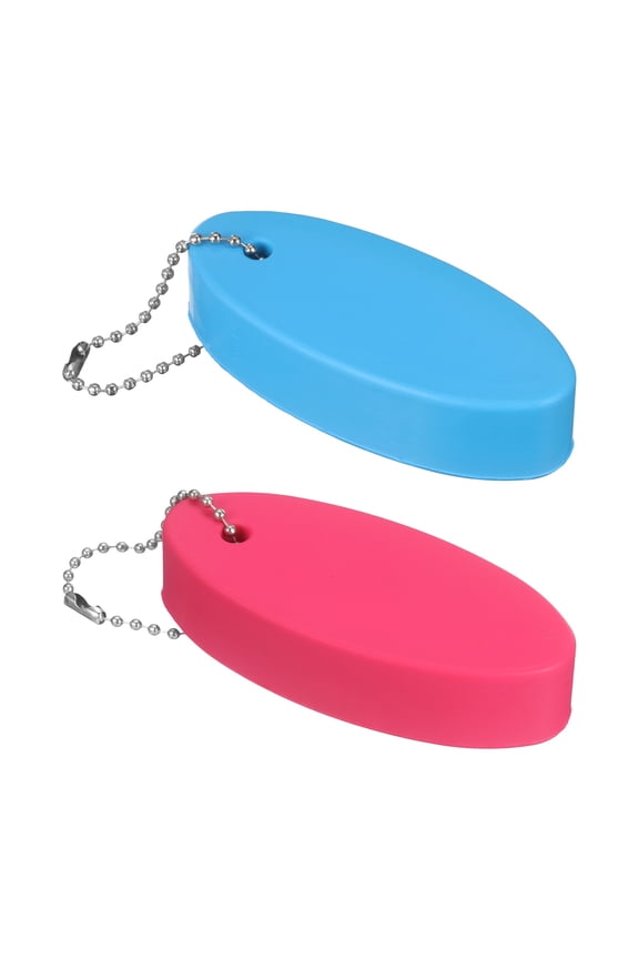 2pcs Floating Key Chain for Boating PU Foam Oval Floating Keychain Waterproof Outdoor Keychains Water Sports Accessories for Boating Sailing Surfing Fishing, Purple/Light Blue