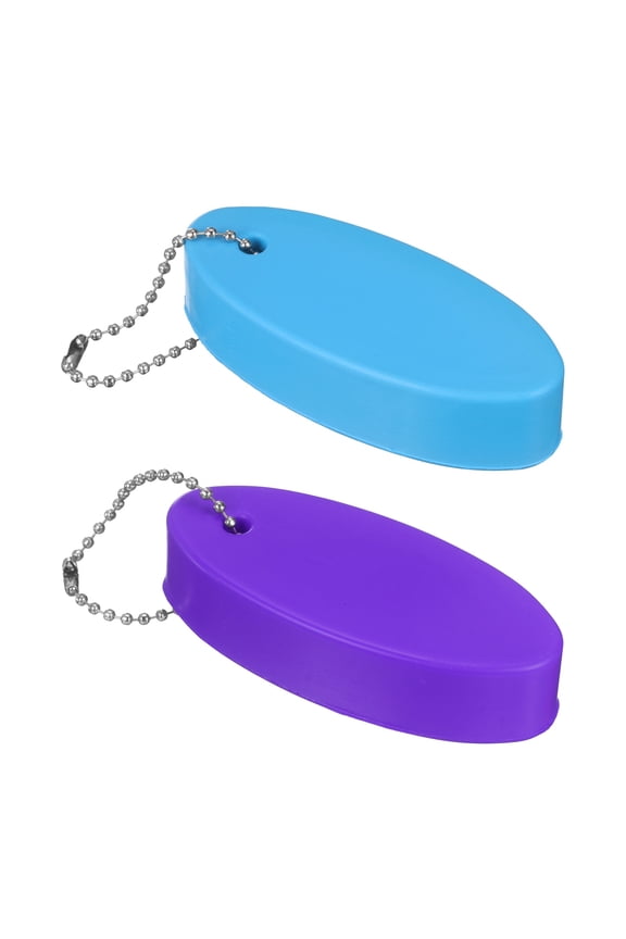 2pcs Floating Key Chain for Boating PU Foam Oval Floating Keychain Waterproof Outdoor Keychains Water Sports Accessories for Boating Sailing Surfing Fishing, Light Blue/Rose Red