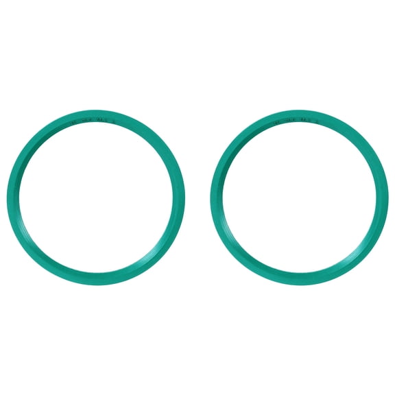 Uxcell 2pcs Fluorine Flat Washer (56.5mm OD 48.5mm ID 2mm Thick) Metric FKM Fluororubber V-Type O-Rings Sealing Gasket Spacer for Fasten Screws Flanges Faucet Pipe Valves, Green