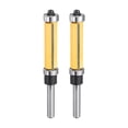 thumbnail image 1 of Uxcell 2pcs Flush Trim Router Bit 1/4" Shank 1/2" Dia Carbide Tipped Top & Bottom Bearing Router Bit for Woodworking, 1 of 6