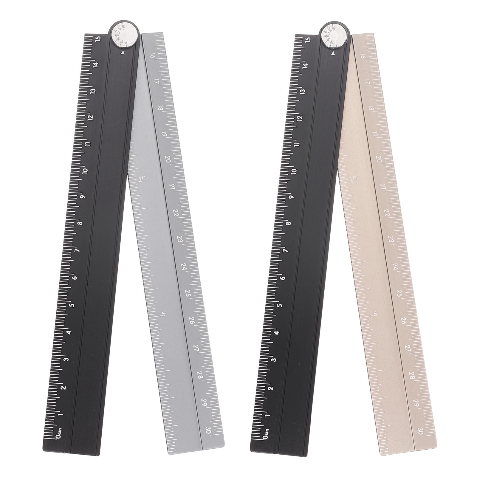 Uxcell 2pcs Folding Straight Ruler 30cm Metric Aluminum Alloy ...