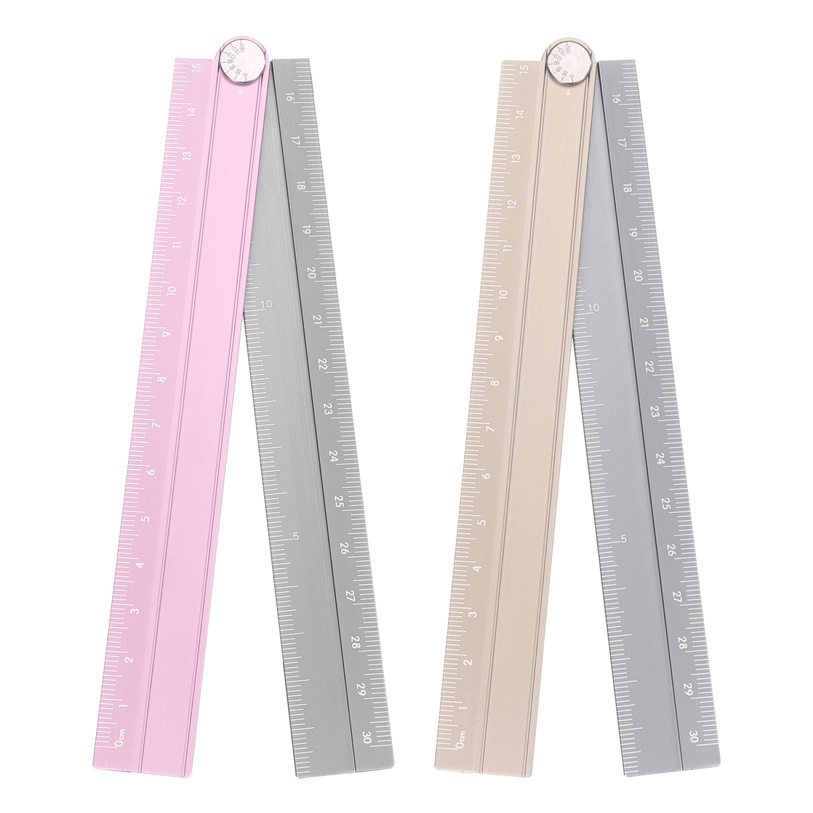 Uxcell 2pcs Folding Straight Ruler 30cm Metric Aluminum Alloy ...